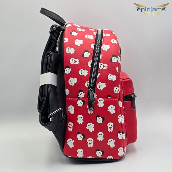 Loungefly Disney Big Hero 6 Baymax Love All Over Print Red Mini Backpack Bag - Picture 4 of 7